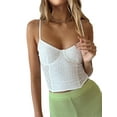 thumbnail image 3 of TheFound Women´s Corset Crop Tops, Sleeveless V Neck Hook and Eye Back Solid Color Camisole, 3 of 7
