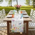 thumbnail image 4 of Wildflowers 108 Inch Table Runner, Spring Farmhouse Tulip Floral Leaf Wooden Grain Farmhouse Dresser Scarf Cotton & Linen Tablerunner for Dining/Kitchen Island/Holiday Party Décor 13" x 108", 4 of 9