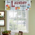 thumbnail image 4 of Laundry Room Valances for Windows, Decorative Rod Pocket Window Valance Curtains, Blue Cartoon Washing Machine Clothes Short Curtain Drapes for Kitchen/Bathroom/Living Room, 2 Panels, 60" W x 18" L, 4 of 8