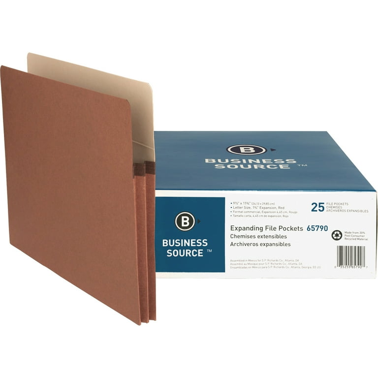 Business Source Straight Tab Cut Letter Recycled File Pocket - 8 1/2 Business Source Straight Tab Cut Letter Recycled File Pocket - 8 1/2