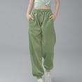 thumbnail image 4 of Juslio Girls Elastic Waist Sweatpants High Waist Drawstring Elastic Bottom Pants,Size 3-13, 4 of 7