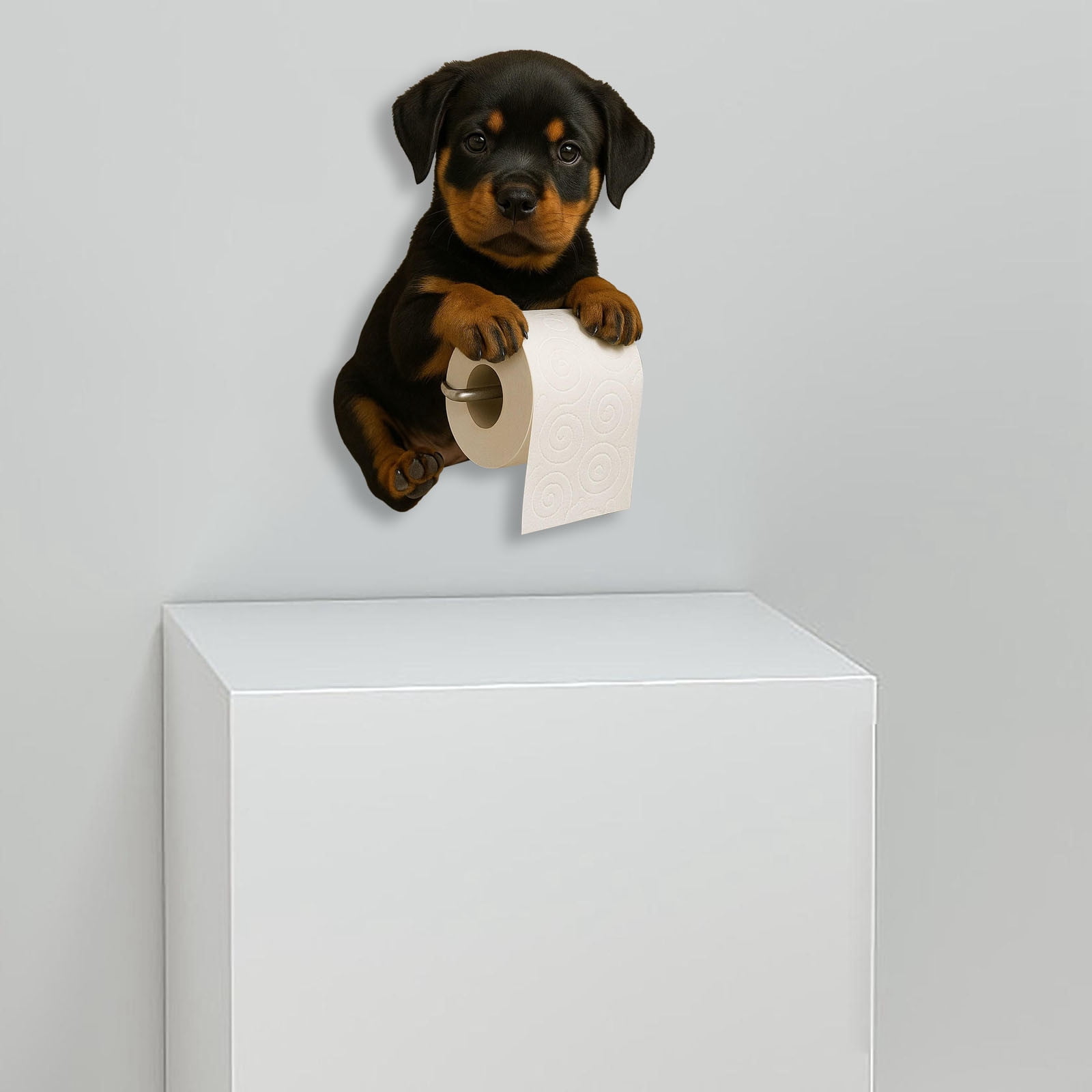 DUBF Dog Paper Towel Holder - Cute Puppy Wall Mounted Toilet Roll Dispenser - Pet Theme Bathroom Tissue Storage for Home RV Dorm Kitchen for Dog Lovers