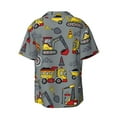 thumbnail image 6 of PAYOHTO Kids Funny Construction Vehicles Mens Hawaiian Casual Short-sleeved Shirt Tropical Summer Beach Button Down Shirts, 6 of 7
