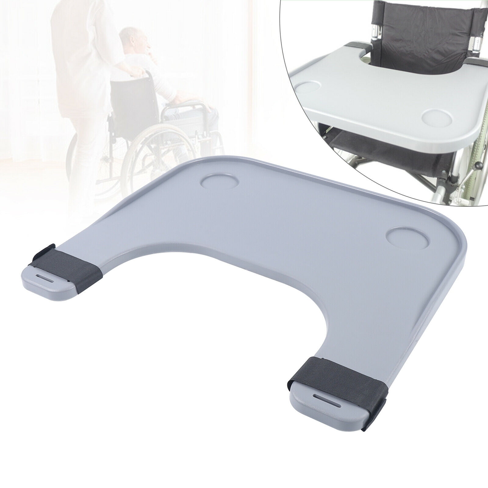 Wheelchair Lap Tray Table Accessories W/2 Cup Holder for Disabled Eating Reading