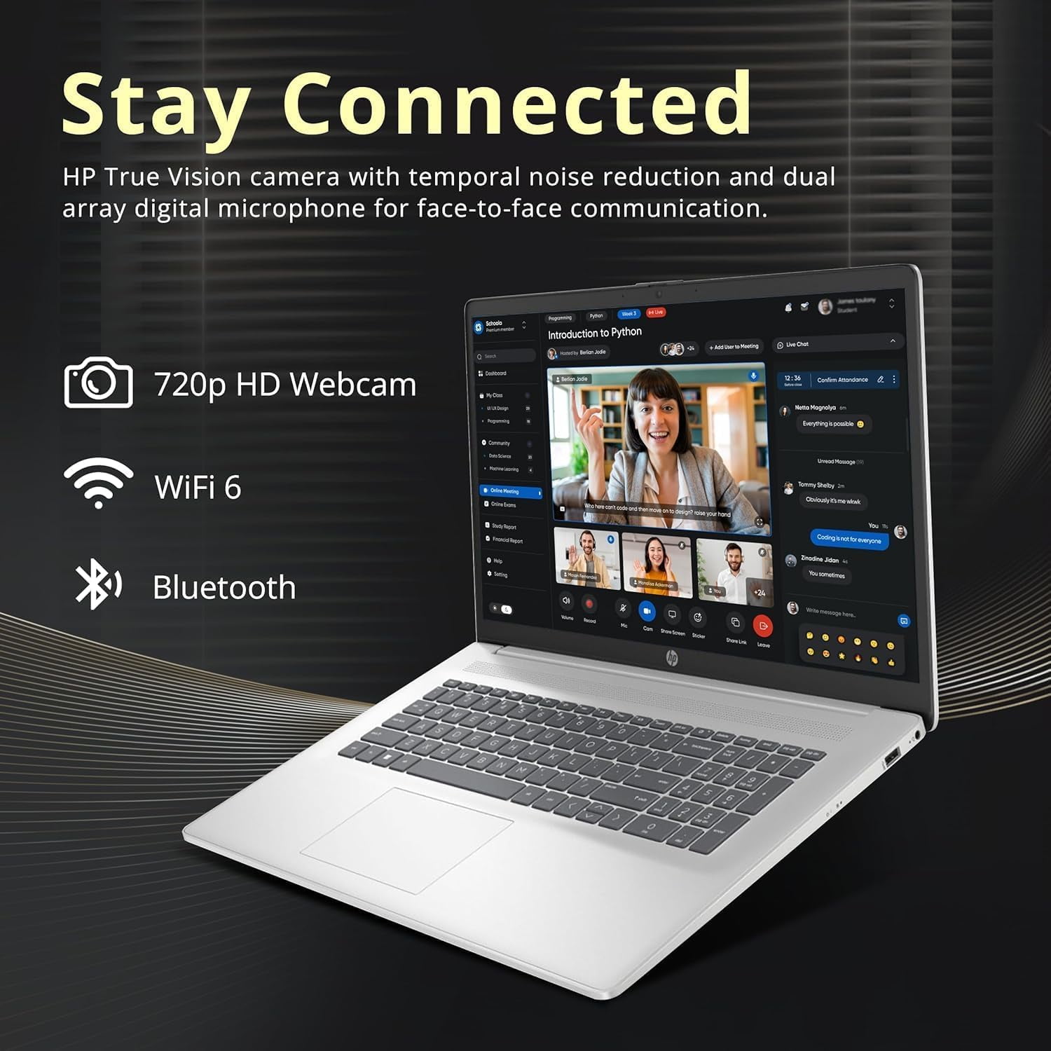 HP 17.3" Laptop for Business and Students - with Microsoft Office 2024, AMD Ryzen 5 7430U (6-core), Anti-Glare, Camera, Wi-Fi6, Win 11 Pro (16GB RAM | 512GB SSD)