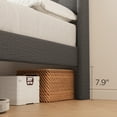 thumbnail image 3 of Full Size Bed Frame with Plush Button Tufted Headboard, Under Bed Storage & Silent Slats - No Box Spring Needed, Dark Gray, 3 of 10