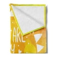 thumbnail image 2 of Saying Soft Flannel Fleece Throw Blanket, Radiant Sunshine Phrase Made with Triangles Dots Love Romance Artwork, Cozy Plush for Indoor and Outdoor Use, 50" x 70", Yellow, by Ambesonne, 2 of 5