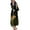 Green1, variant on Kelon Women Robes Clearance Women's Blended Pajamas Women's Satin Pajamas Seven Sleeve Cool Feeling Floral Printed Robe Bathrobe Loungewear