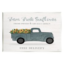 Stupell Industries Farm Fresh Sunflowers Rustic Pickup Truck Sign Graphic Art Unframed Art Print Wall Art, Design by Natalie Carpentieri