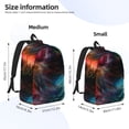 thumbnail image 2 of Disketp Neon Spectrum Cat Portrait Mochila de Lona Estampada, Mochila Escolar de Viaje Ligera para Estudiantes y Portátil-Small, 2 of 5