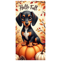 Decorative Design Autumn Banner Dachshund Fall Decoration for Seasonal Celebration Indoor Decor Outdoor Event