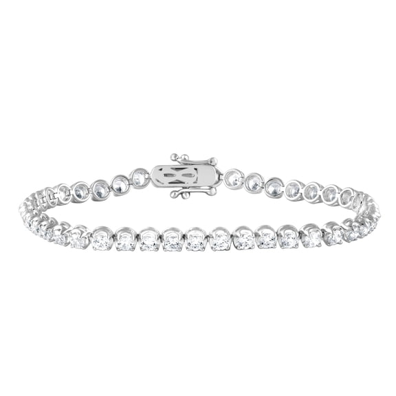 Unique Moments 3 Carat Round Lab Grown Diamond 7" Tennis Bracelet in Sterling Silver for Women