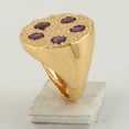 thumbnail image 3 of KIRAN FINE JEWEL Round Purple Amethyst Statement Ring 925 Silver Wedding Anniversary Engagement Women Gemstone Statement Jewelry Gift For Her, 3 of 5