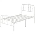 thumbnail image 7 of Yaheetech Metal Bed with Arched Headboard and Footboard, White, Twin, 7 of 7