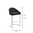 thumbnail image 4 of Tempo Furniture Kori Stationary 26" Counterstool Nickel Powder Coat Finish & Black Polyurethane by Furnish Theory, 4 of 5
