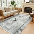 thumbnail image 4 of Grey Marble Area Rugs for Living Room Washable Rugs Boho Moroccan Area Rug Soft Neutral Geometric Bohemian Carpet Distressed Indoor Rug for Bedroom Dining Room Office Foldable Nonslip Rug, 4 of 9