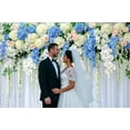 thumbnail image 2 of 7x5ft White & Blue Floral Photography Backdrop - Spring Botanical Flowers Background for Wedding, Birthday Party, Baby Shower Decor and Wall Display, 2 of 5