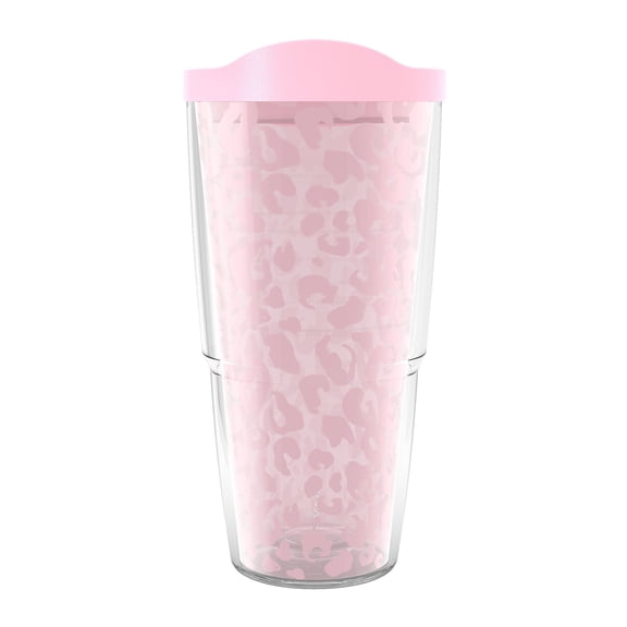 Tervis Leopard Collection Made in USA Double Walled Insulated Tumbler Travel Cup Keeps Drinks Cold & Hot, 24oz - Classic, Blush