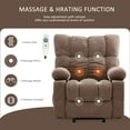 thumbnail image 4 of JONPONY Manual Recliner Chair with Heat Therapy and Massage Function, Heavy Duty Reclining Mechanism Massage Chair, Elderly Single Rocker Sofa with Cup Holders for Bedroom Home Theater,Brown, 4 of 17