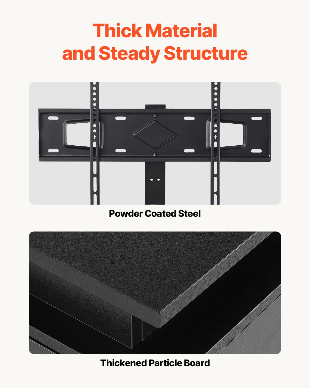 VEVOR 60" TV Stand with Mount for up to 75 in TVs, Entertainment Center with Power Outlet & LED Lights, Height Adjustable TV Console with Mount with 3 Tiers Storage Cabinets for Bedroom, Living Room