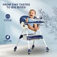 thumbnail image 6 of XunKA 4-in-1 Baby High Chair, Convertible Feeding Chair for Infant with Double-Layer Dinner Plate and Toy Rack for 6 Months to 3 Years, Blue, 6 of 14
