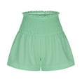 thumbnail image 5 of JINMGG 2023 Summer Plus Womens Shorts Clearance,Women's Solid Color Casual Summer High Waist Shorts Green XXL, 5 of 8