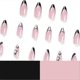thumbnail image 2 of Almond Nude Pink Natural Black French Heart Press on Nails with Nail Glue,Valentine's Day Acryl Fake Nails, 2 of 5