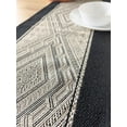 thumbnail image 5 of Fennco Styles Diamond Weave Fringe Cotton Blend Table Runner 14" W x 104" L - Black Geometric Rectangular Table Cover for Boho Décor, Dining Table, Banquets, Family Gatherings, 5 of 7