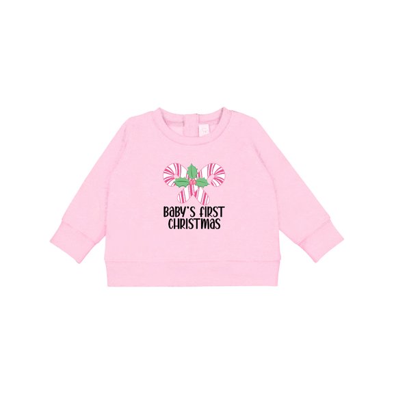 Inktastic Baby Girl First Christmas Candy Cane Baby Sweatshirt