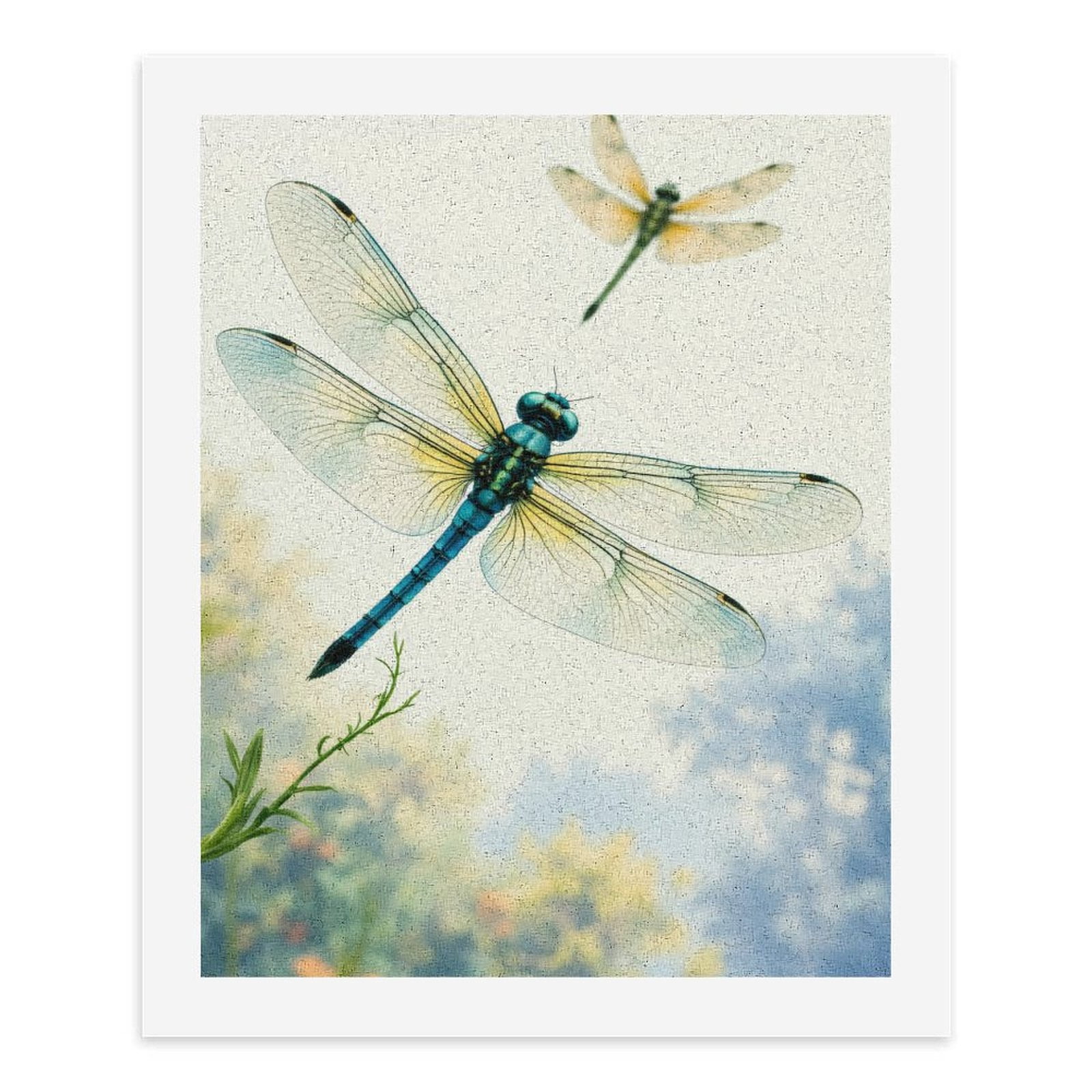 Paint by Numbers Kit for Adults, Dragonfly Blue Summer Scene Paint by Numbers, Easy Paint by Numbers Kit for Adults Beginner, DIY Adult Paint by Number Kits on Canvas, Home Decor