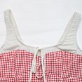 thumbnail image 4 of Camisole Tops for Women, Women's Gingham Tank Top Square Neck Cami with Contrast Trim Tie Front Sleeveless Blouse Slim Fit Summer Top, 4 of 9