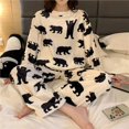 thumbnail image 1 of Conjuntos de Pijamas de franela para Mujer, ropa de dormir con estampado de princesa de dibujos animados, conjunto de terciopelo, ropa de casa Kawaii para niña, Otoño e Invierno, 1 of 4