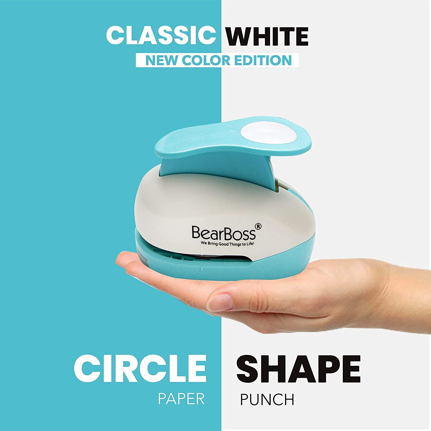 3 Inch Circle Punch, Hole Punch Shapes, Paper Punch Set for Scrapbooking Festival Paper Greeting Card DIY Albums Photos (Classic White)
