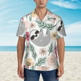 thumbnail image 2 of Pofeuu Cute Cartoon Sloth Print Hawaiian Shirt for Men Sleeves Casual Button Down Summer Beach Dress Shirts T-Shirts,XX-Large, 2 of 7