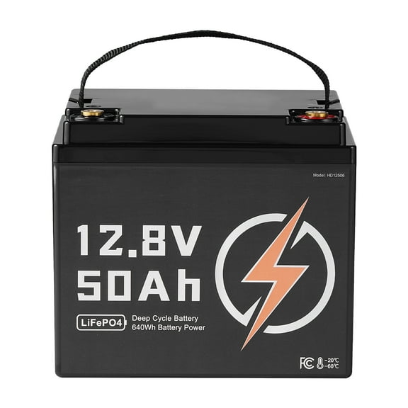 KFFKFF 12V 50Ah LiFePO4 Battery, Durable Lithium Iron Phosphate Battery with Built-in BMS, Low Temperature Protection, Long Lifespan, Ideal for Solar Off-Grid Energy Storage
