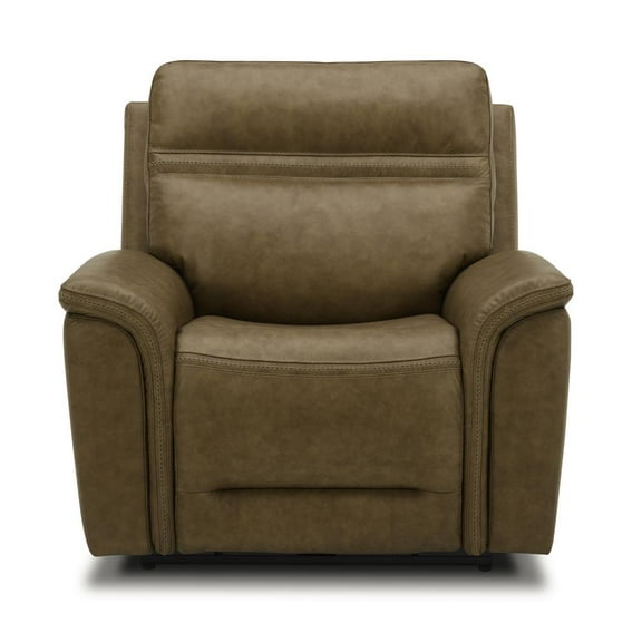 Liberty Furniture Cooper Transitional Leather Power Recliner in Camel