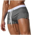 thumbnail image 2 of Miqool Mens Swim Trunks with Zipper Pocket, Drawstring Quick Dry Beach Shorts Square Leg Swim Briefs Athletic Swimwear Bathing Suit Swimming Shorts, 2 of 3