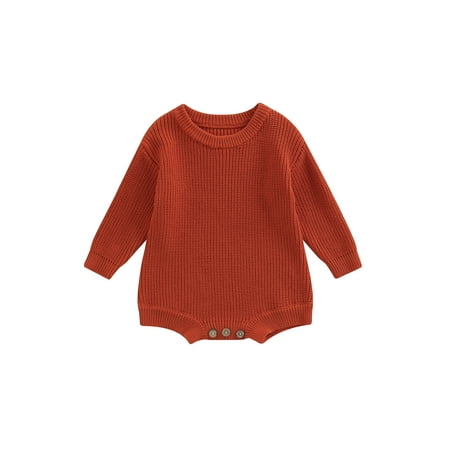 

Gwiyeopda Infant Baby Sweater Romper Girl Boy Knitted Sweatshirt Pullover Tops Fall Winter