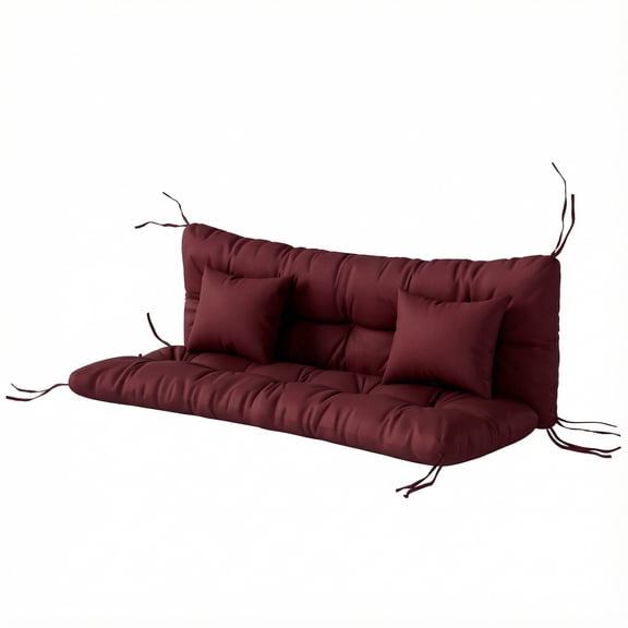 4-Piece Patio Chair Cushion Set with Ties, Wine Red, Replacement Seat & Back Cushions, Water-Resistant