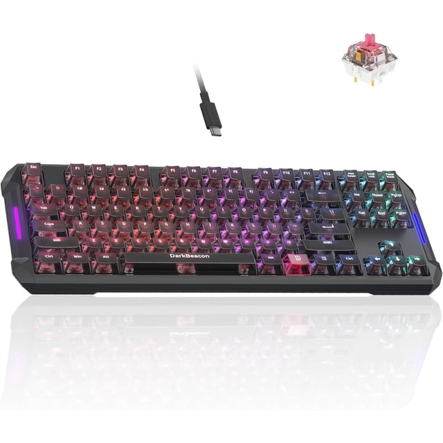 DarkBeacon Blade 87 Quiet Mechanical Gaming Keyboard RGB TKL, Wired, Linear