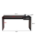 thumbnail image 6 of NessCarsti 53.14" Modern Tempered Glass Executive Desk with Drawer, Black Wood Finish and Tempered Glass Legs – Minimalist Stylish Workstation Table for Home Office, 6 of 6