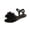 Black, variant on Women's Fashionable Summer Floral Pointed Toe Flat Sandals-Solid Color Flower Casual Slippers Black 42