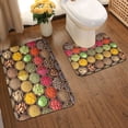 thumbnail image 2 of Honeii Spices And Herbs Pattern Bathroom Anti-Skid Pad Bathroom Mat Vintage Seamless Pattern Not-Slip Toilet Rug Set, 2 of 6