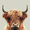 Highland Cow, variant on UXIEQU Ocean Wave Canvas Wall Art Print 15.75x11.81 Inches