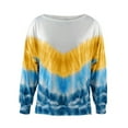 thumbnail image 2 of Gvmfive Women Tie Dye Print T-shirt Long Sleeve Round Neck Casual Loose Top, 2 of 5
