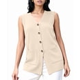 thumbnail image 3 of Womens Sleeveless Sweater Vest Button Light XXXL, 3 of 10