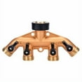 thumbnail image 2 of Zhejiang 30002 4-Way Brass Faucet Manifold Splitter With Shut Offs - Quantity of 5, 2 of 2