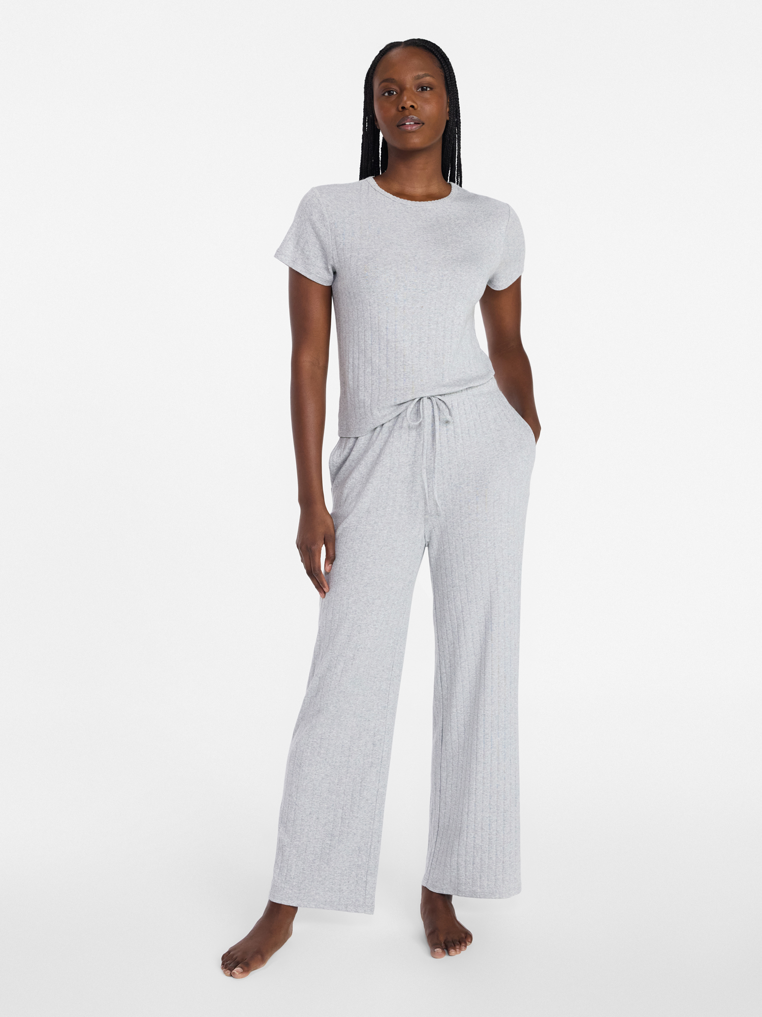 Joyspun Women’s Pointelle Knit Sleepwear Pants, 30'' Inseam, Sizes XS-3X