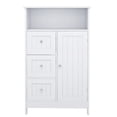 thumbnail image 2 of Ktaxon Arched Toilet Cabinet with Tow Doors and Adjustable Shelf, Fluted Bathroom Orgaziner Including Metal Tissue Holder & 1 Double - hook, White, 2 of 8