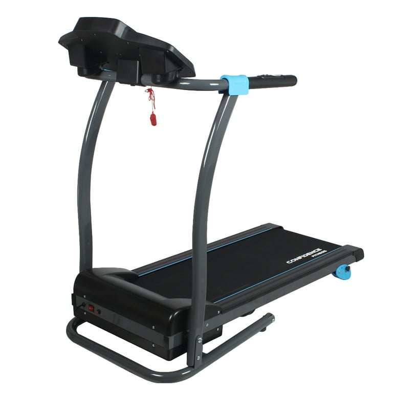Confidence Fitness TP 3 Folding Electric Treadmill Motorized Running Machine with Manual Incline LCD and Phone Tablet Holder
